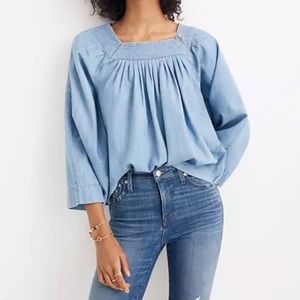 Madewell Denim Square-Neck Top